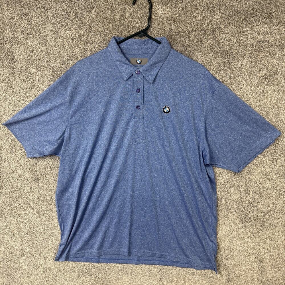 BMW Polo Shirt Mens XL Blue Logo Performance Golf Casual Automotive Dealer